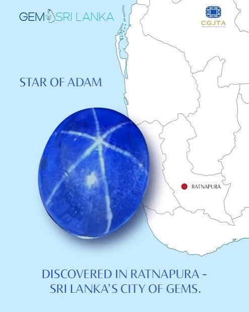 Map of Sri Lankan gem-bearing regions with origin documentation